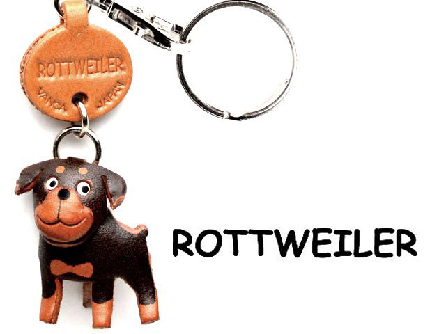 ROTTWEILER LEATHER DOG KEYCHAIN VANCA