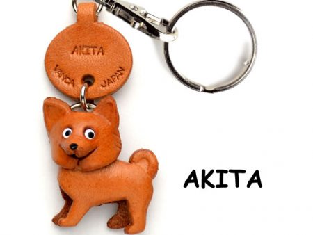 Akita Leather Dog Keychain VANCA