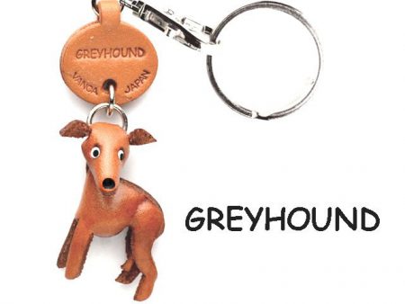 GREYHOUND LEATHER DOG KEYCHAIN VANCA