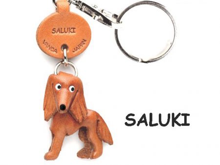 SALUKI LEATHER DOG KEYCHAIN VANCA