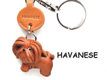 HAVANESE LEATHER DOG KEYCHAIN VANCA