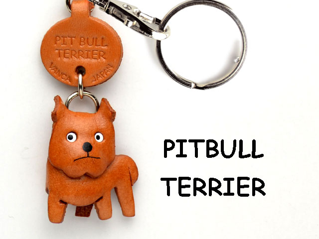 PIT BULL LEATHER DOG KEYCHAIN VANCA