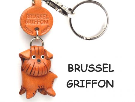 BRUSSELS GRIFFON LEATHER DOG KEYCHAIN VANCA