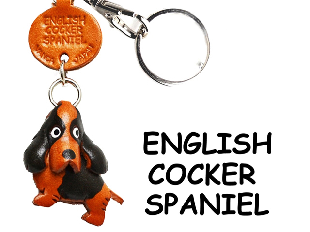 ENGLISH COCKER SPANIEL LEATHER DOG KEYCHAIN VANCA