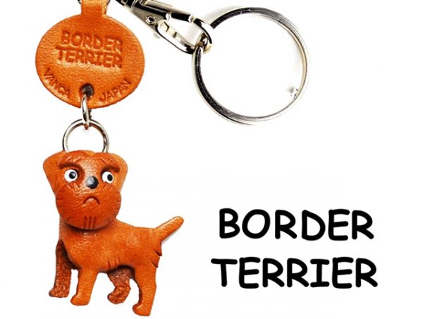 BORDER TERRIER LEATHER DOG KEYCHAIN VANCA