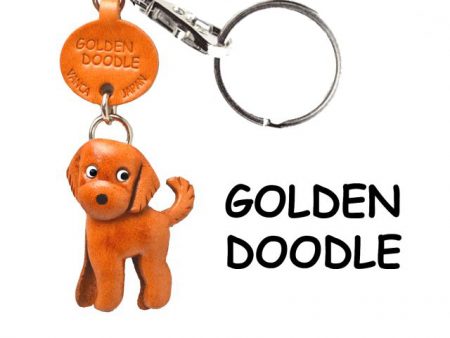 GOLDENDOODLE LEATHER DOG KEYCHAIN VANCA