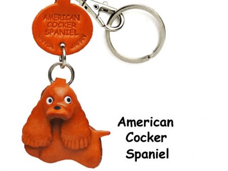 AMERICAN COCKER SPANIEL LEATHER DOG KEYCHAIN VANCA