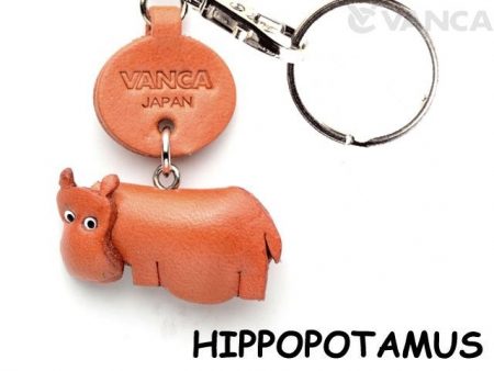 HIPPOPOTAMUS LEATHER KEYCHAINS ANIMAL VANCA