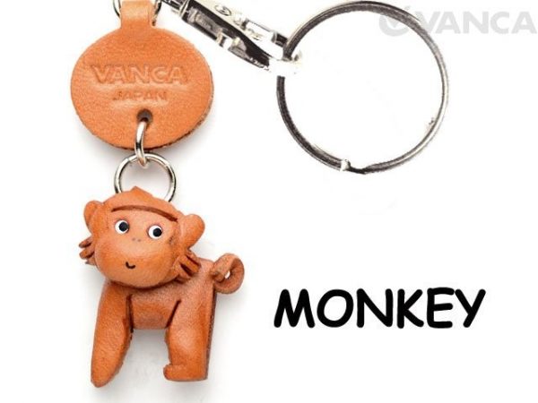 Little Monkey Handmade Leather Zodiac Keychain *VANCA* Made in Japan #56255