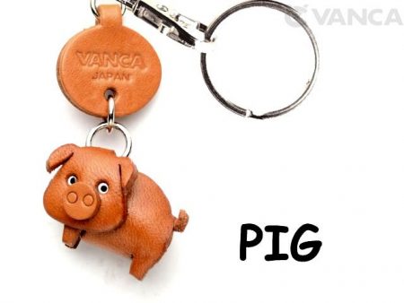 PIG LEATHER KEYCHAINS ANIMAL VANCA