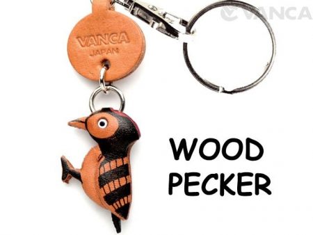 WOODPECKER 3D LEATHER KEYCHAINS BIRD/ANIMAL VANCA