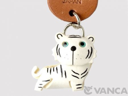 WHITE TIGER LEATHER KEYCHAINS ANIMAL VANCA