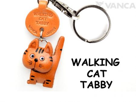 TABBY WALKING LEATHER KEYCHAINS CAT VANCA