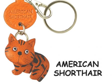 AMERICAN SHORTHAIR LEATHER KEYCHAIN CAT VANCA