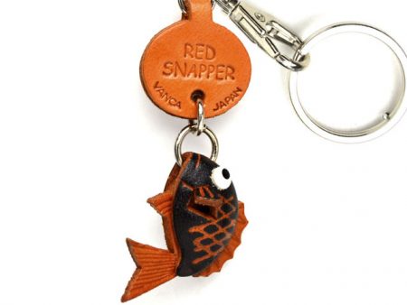 RED SNAPPER LEATHER KEYCHAINS FISH VANCA