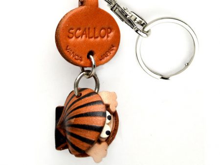 SCALLOP LEATHER KEYCHAINS FISH VANCA