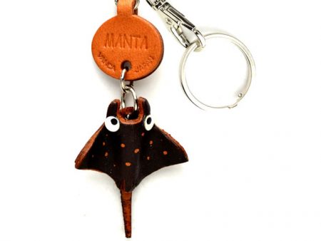 MANTA RAY LEATHER KEYCHAIN SEA ANIMALS VANCA