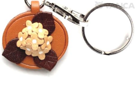 HYDRANGEA LEATHER FLOWER KEYCHAIN