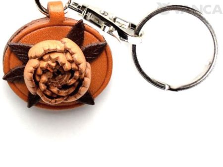 PEONY LEATHER FLOWER KEYCHAIN