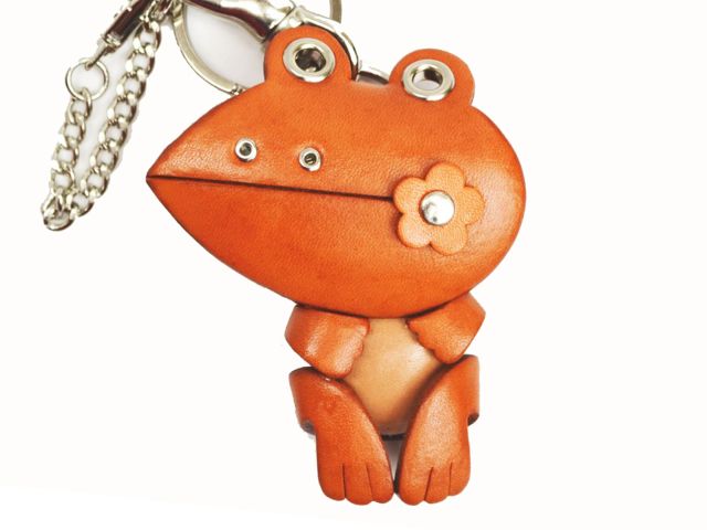 FROG LEATHER ANIMAL BAG CHARM