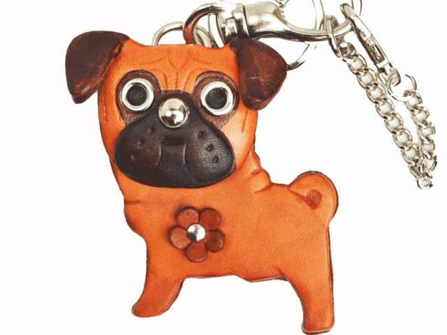 PUG LEATHER DOG BAG CHARM