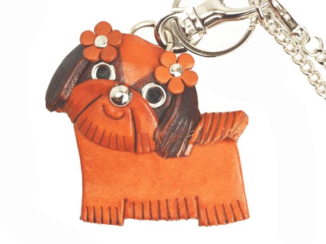 SHIH TZU LEATHER DOG BAG CHARM