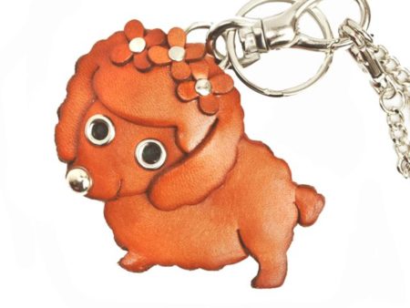 TOY POODLE LEATHER DOG BAG CHARM