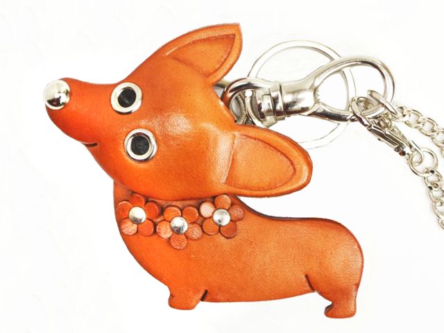 WELSH CORGI LEATHER DOG BAG CHARM