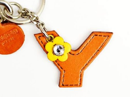 INITIAL Y LEATHER KEYCHAIN BAG CHARM