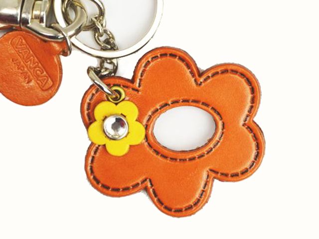 SYMBOLS FLOWER LEATHER KEYCHAIN BAG CHARM