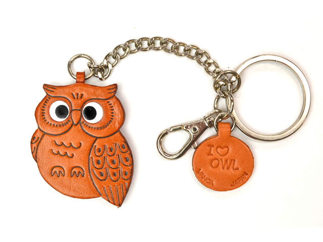 OWL LEATHER RING CHARM