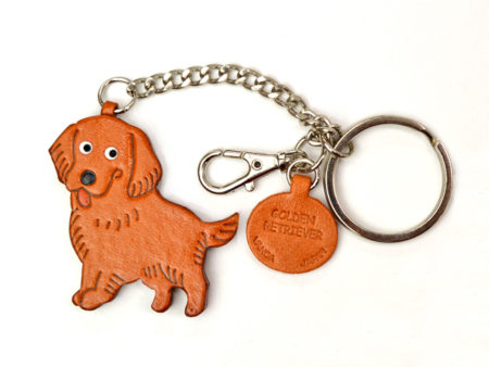 GOLDEN RETRIEVER LEATHER RING CHARM