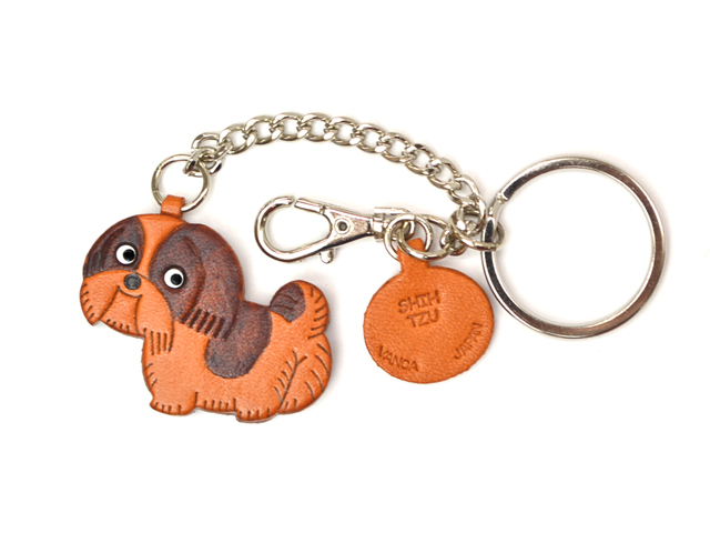 SHIH TZU LEATHER RING CHARM