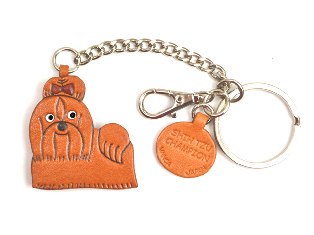 SHIH TZU CHAMPION LEATHER RING CHARM