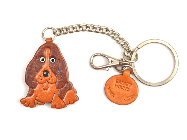 BASSET HOUND LEATHER RING CHARM