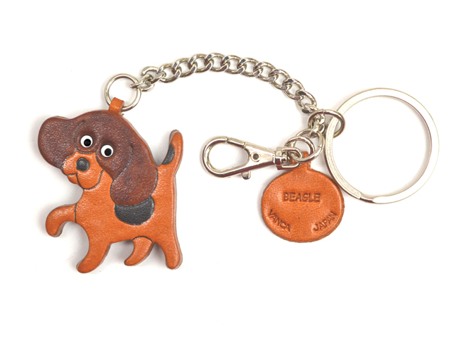 BEAGLE LEATHER RING CHARM
