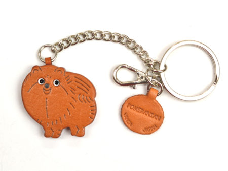 POMERANIAN LEATHER RING CHARM