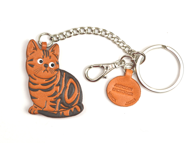 AMERICAN SHORTHAIR LEATHER RING CHARM