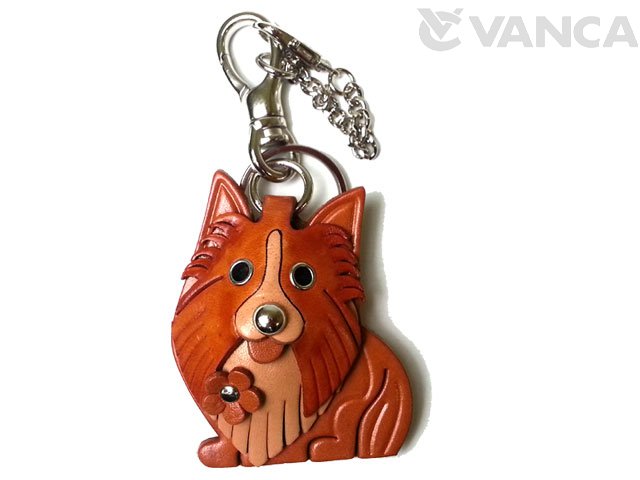 SHETLAND SHEEPDOG LEATHER DOG BAG CHARM