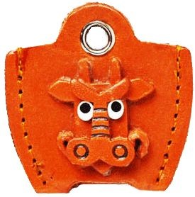 LEATHER KEY COVER CAP KEYCHAIN DRAGON