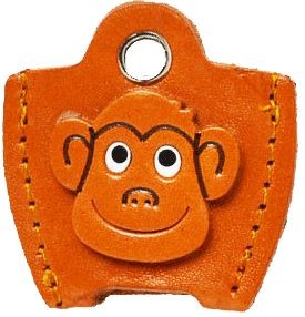 LEATHER KEY COVER CAP KEYCHAIN MONKEY