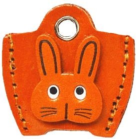 LEATHER KEY COVER CAP KEYCHAIN RABBIT