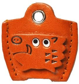 LEATHER KEY COVER CAP KEYCHAIN WILD BOAR