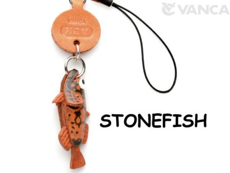 STONE FISH LEATHER CELLULARPHONE CHARM FISH