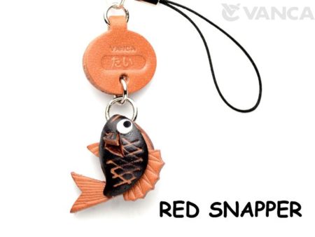 RED SNAPPER LEATHER CELLULARPHONE CHARM FISH
