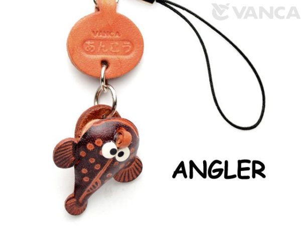 ANGLER LEATHER CELLULARPHONE CHARM FISH