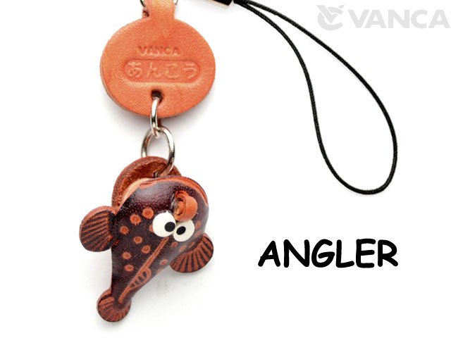 ANGLER LEATHER CELLULARPHONE CHARM FISH
