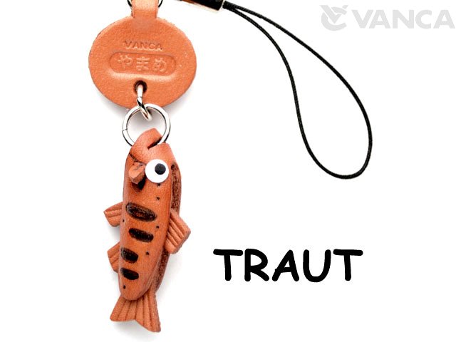 TROUT LEATHER CELLULARPHONE CHARM FISH