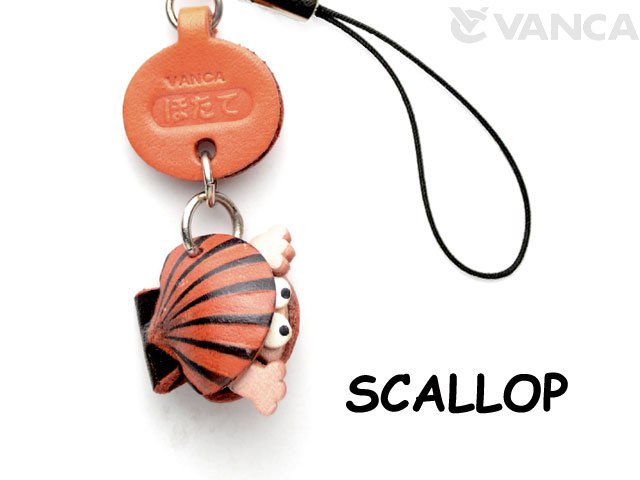SCALLOP LEATHER CELLULARPHONE CHARM FISH