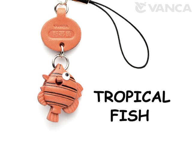 TROPICAL FISH LEATHER CELLULARPHONE CHARM FISH